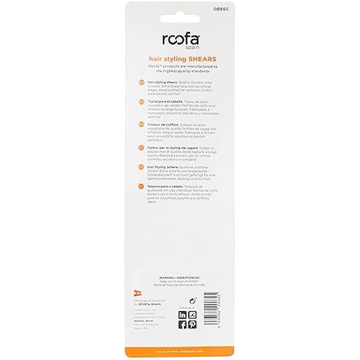 Roofa Spain Hiar Scissor stainless steel - Silver -005SC - Image 3